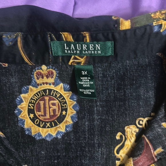 Ralph Lauren PM Iconic Equestrian Rich Art-to-Wear Crest Blouse - Picture 3 of 4